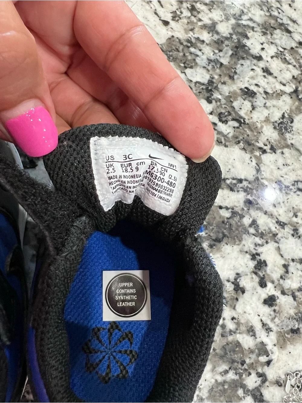 Nike Kids Black and Blue Velcro Sneakers